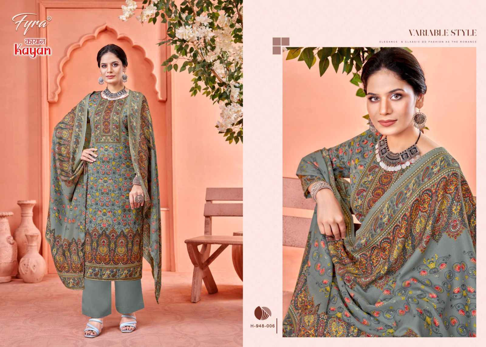 Fyra Kayan Pashmina Spun Dress Material 8 pcs Catalogue