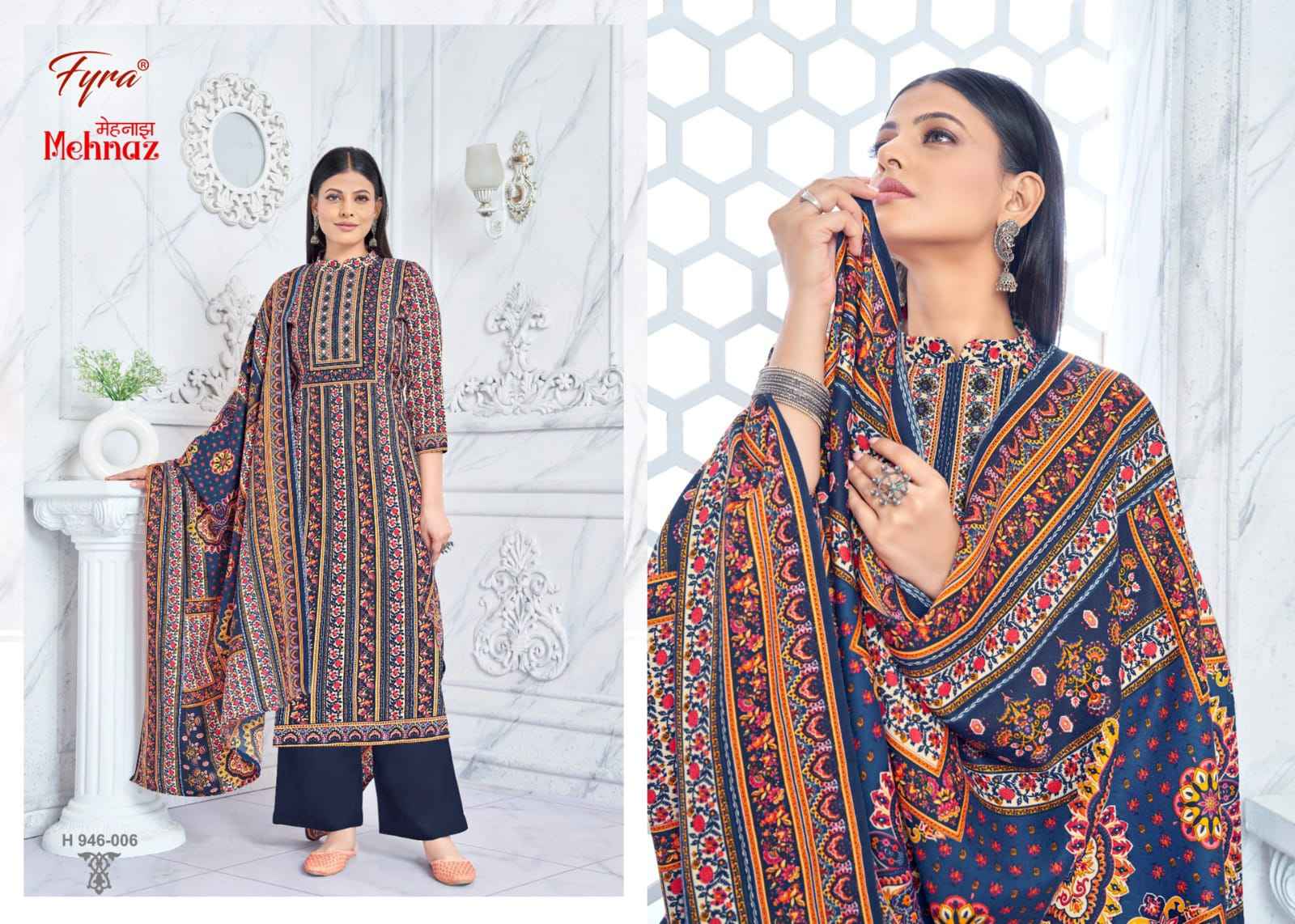Fyra Mehnaz Pashmina Dress Material 8 pcs Catalogue