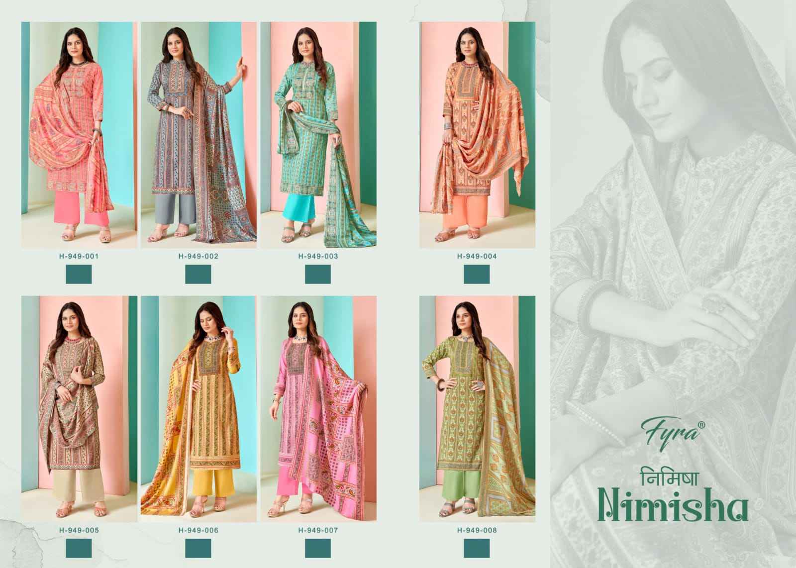 Fyra Nimisha Pashmina Dress Material 8 pcs Catalogue