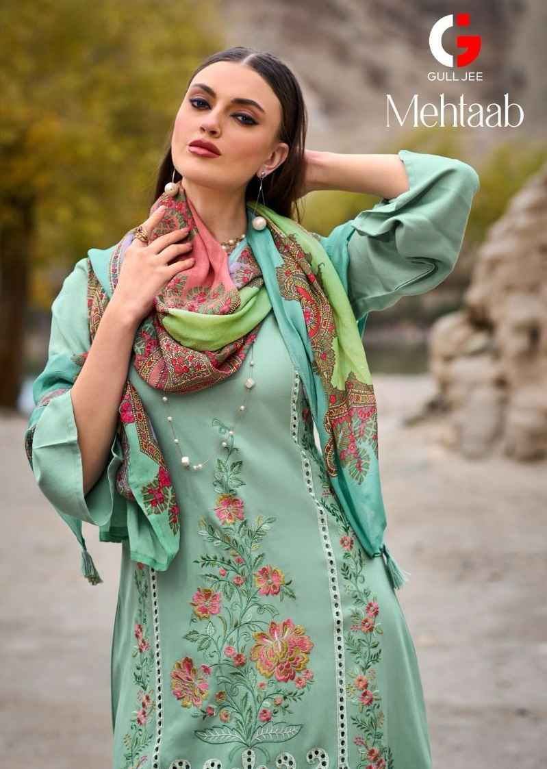 Gull Jee Mehtaab Pashmina Dress Material 6 pcs Catalogue