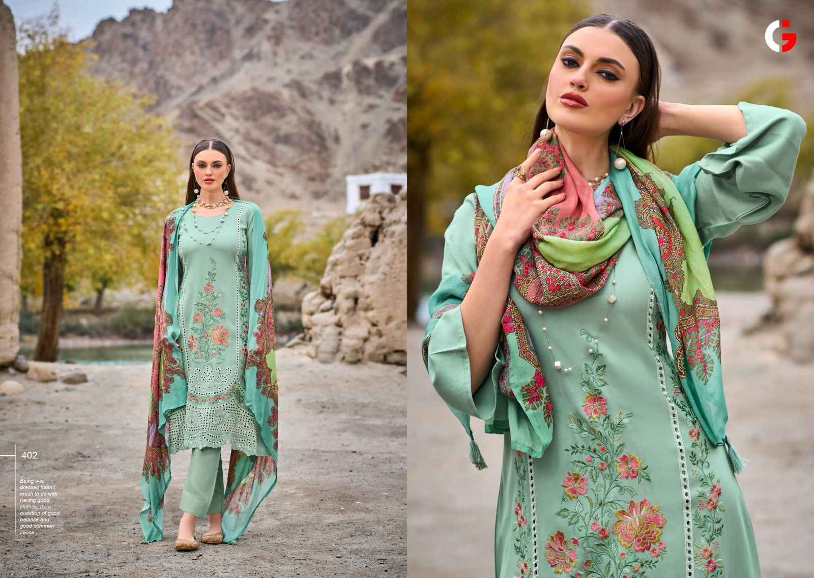 Gull Jee Mehtaab Pashmina Dress Material 6 pcs Catalogue
