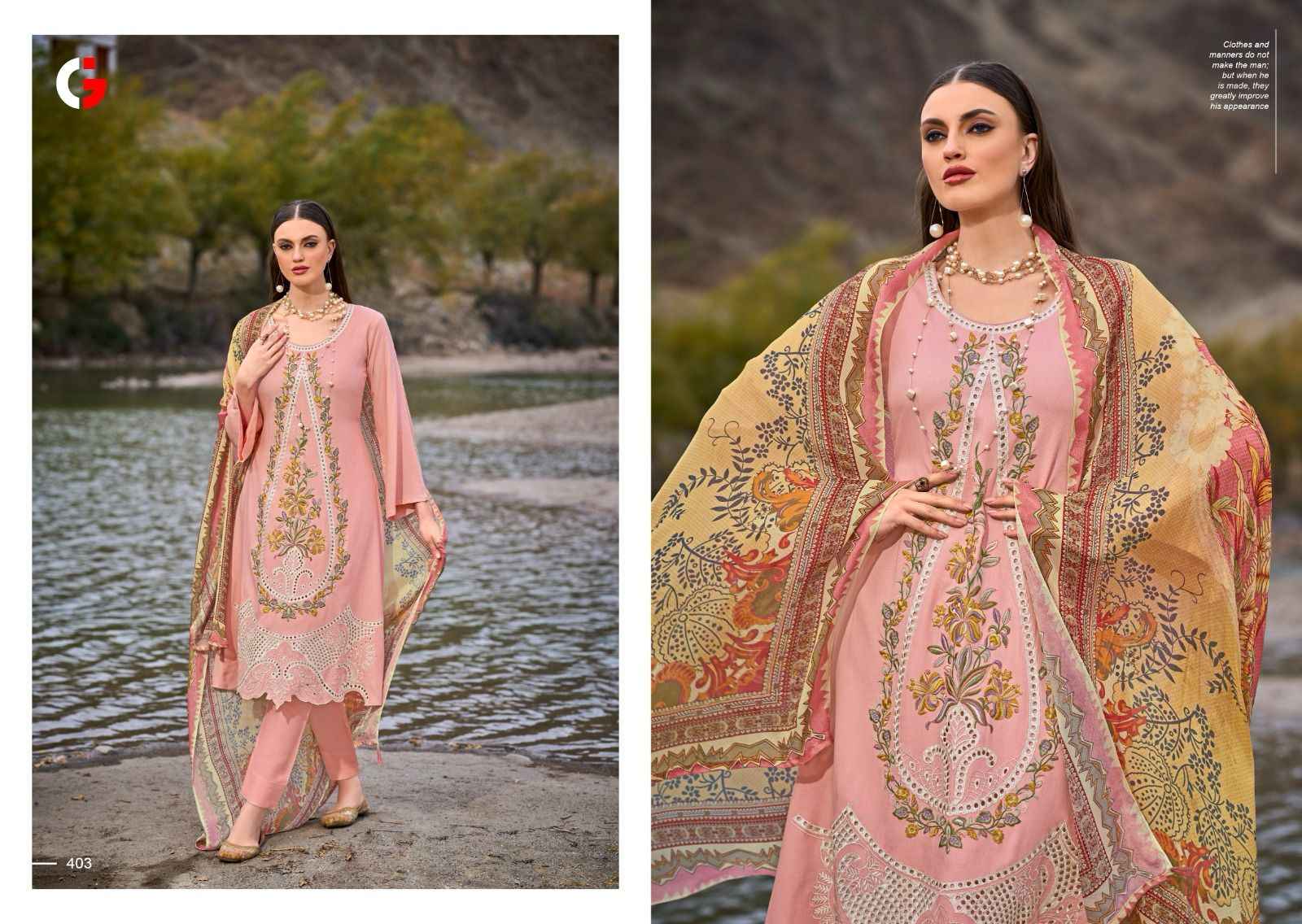 Gull Jee Mehtaab Pashmina Dress Material 6 pcs Catalogue
