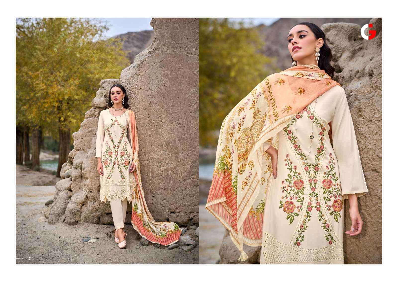 Gull Jee Mehtaab Pashmina Dress Material 6 pcs Catalogue