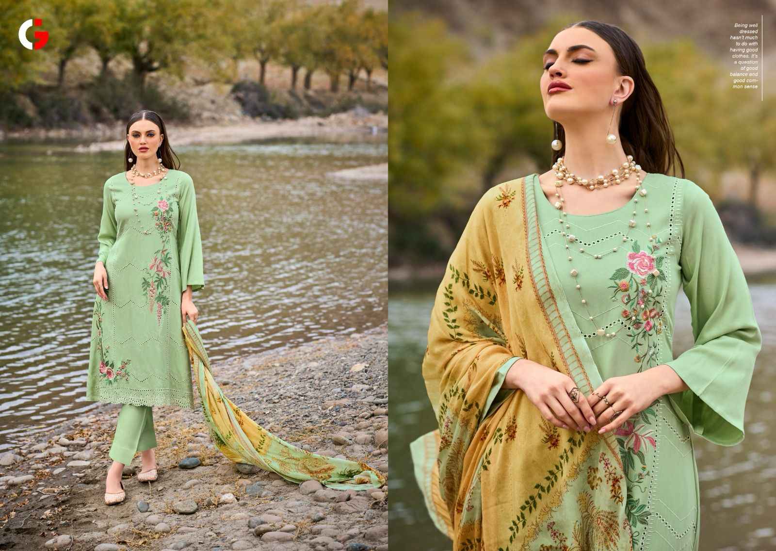 Gull Jee Mehtaab Pashmina Dress Material 6 pcs Catalogue