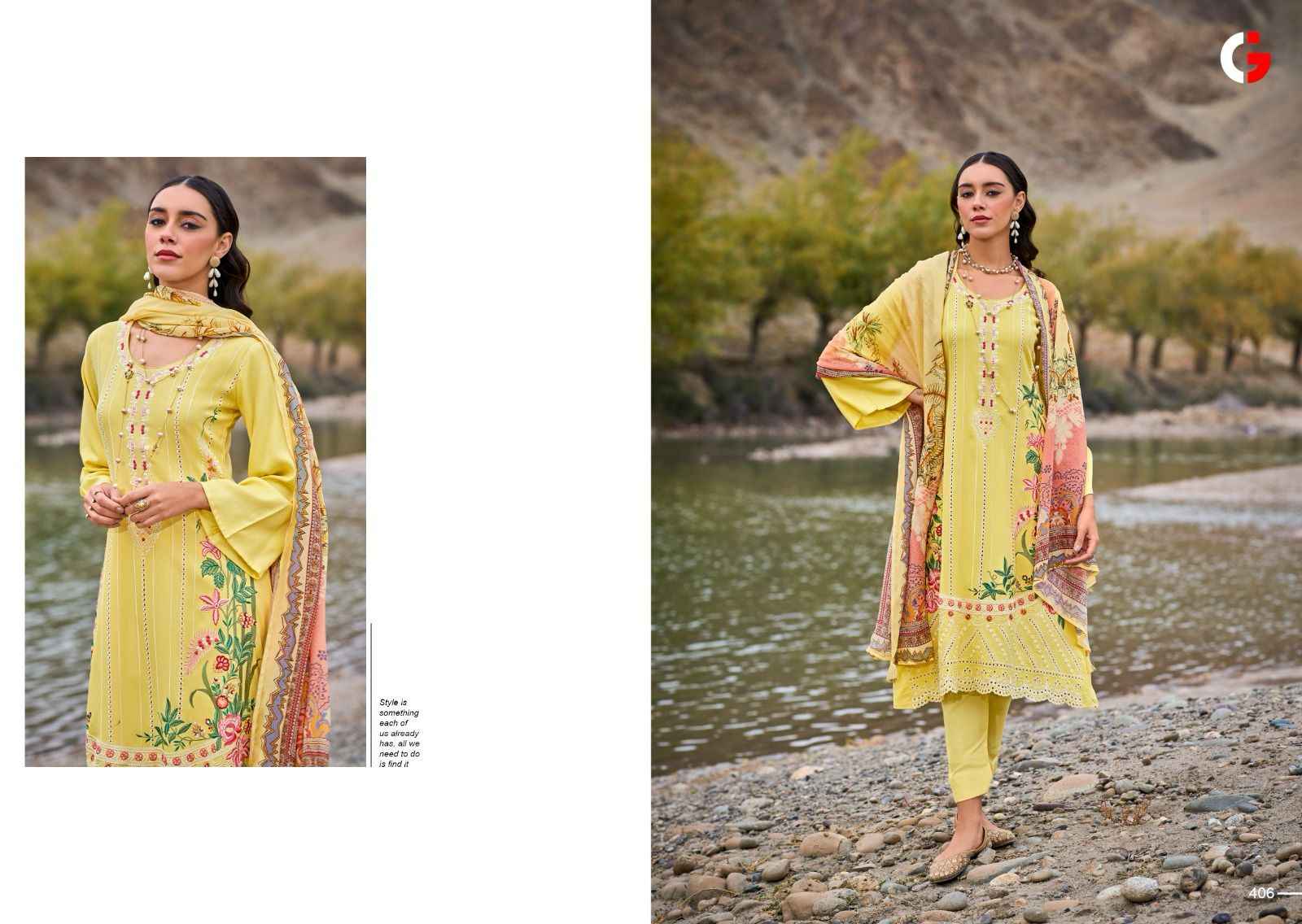 Gull Jee Mehtaab Pashmina Dress Material 6 pcs Catalogue