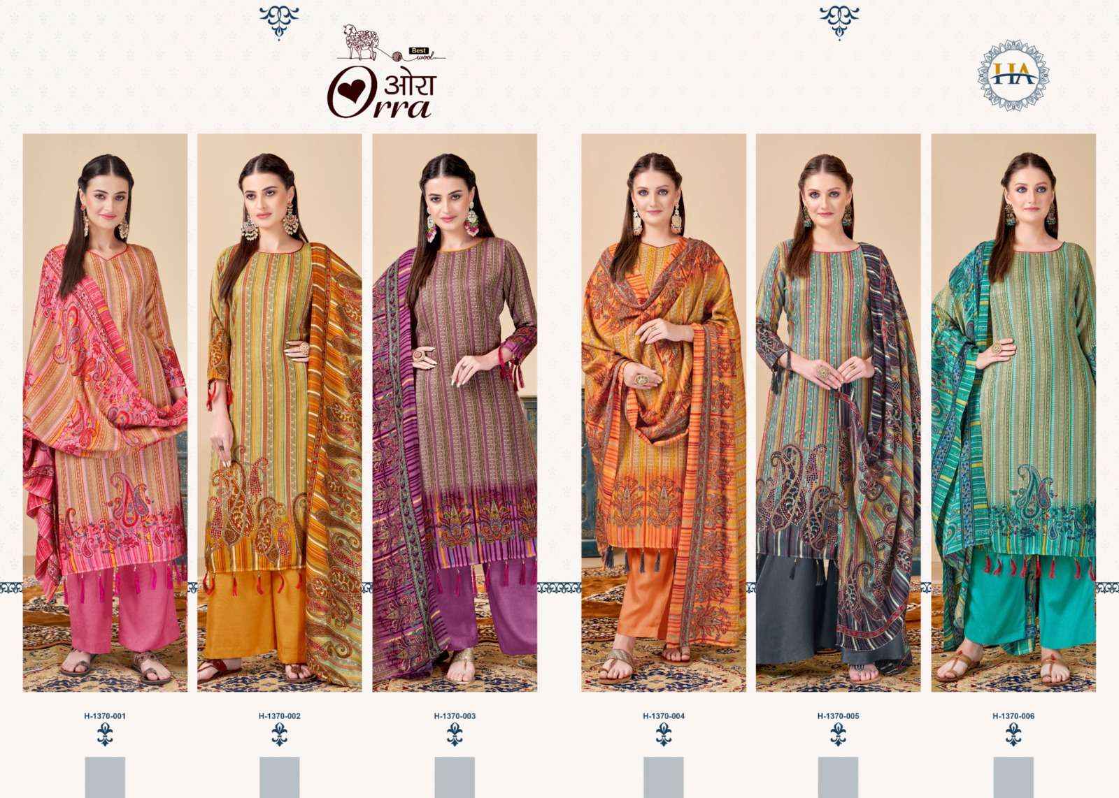 Harshit Fashion Hub Orra Pashmina Dress Material 6 pcs Catalogue