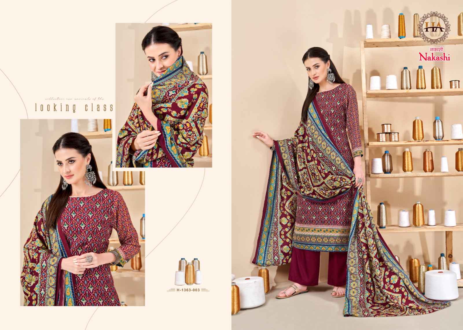 Harshit Nakashi Pashmina Dress Material 8 pcs Catalogue