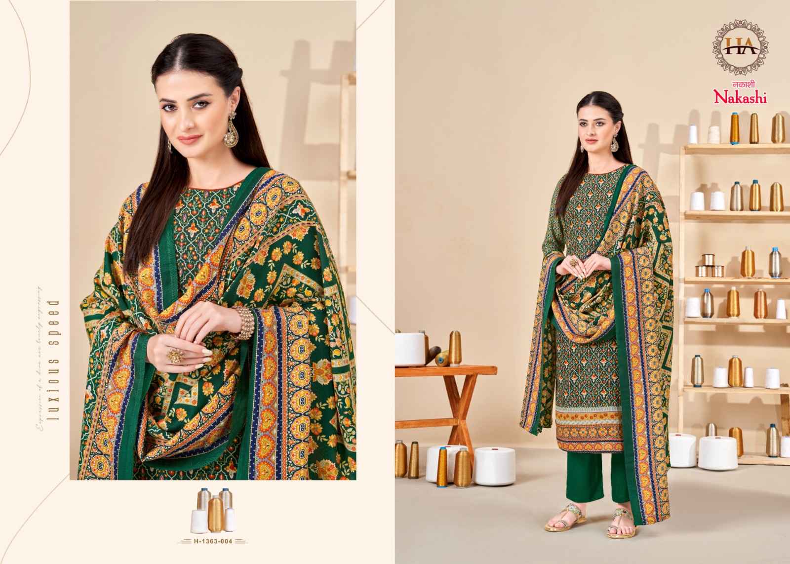 Harshit Nakashi Pashmina Dress Material 8 pcs Catalogue