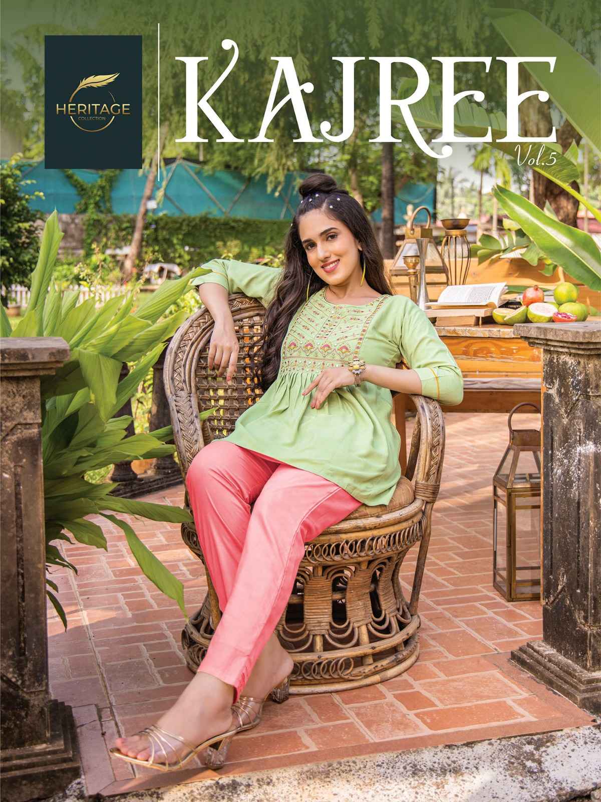 Heritage Collection Kajree Vol 5 Rayon Kurti 8 pcs Catalogue