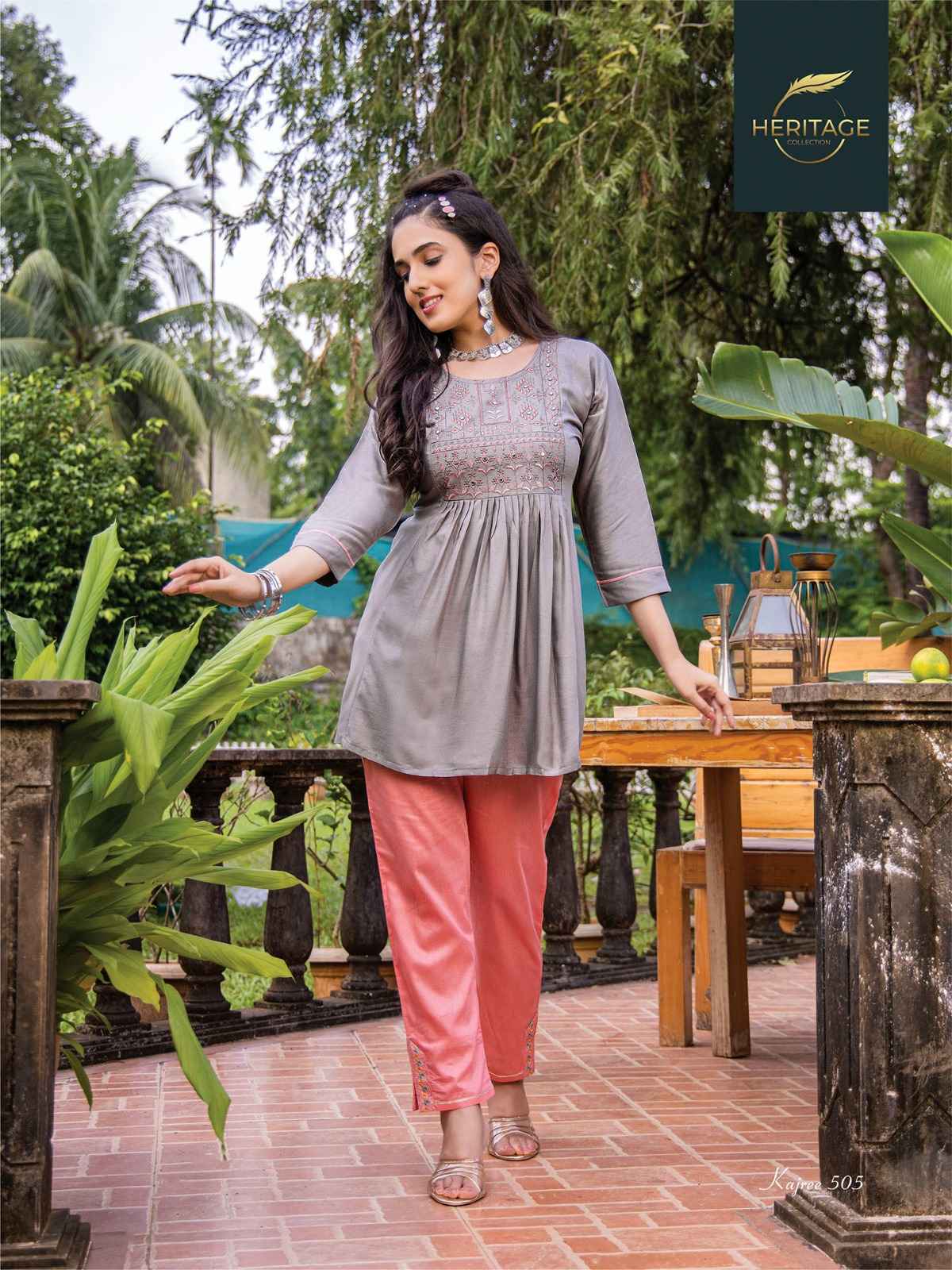 Heritage Collection Kajree Vol 5 Rayon Kurti 8 pcs Catalogue