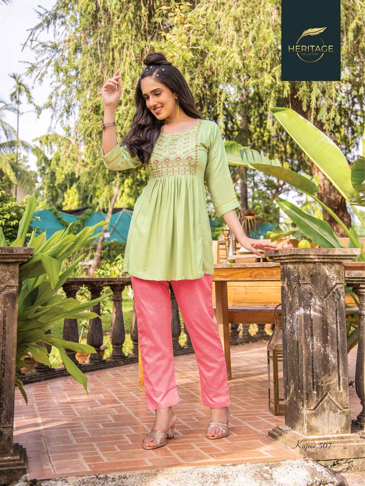 Heritage Collection Kajree Vol 5 Rayon Kurti 8 pcs Catalogue