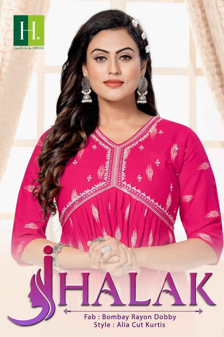 Hirwa Jhalak Rayon Kurti 6 pcs Catalogue