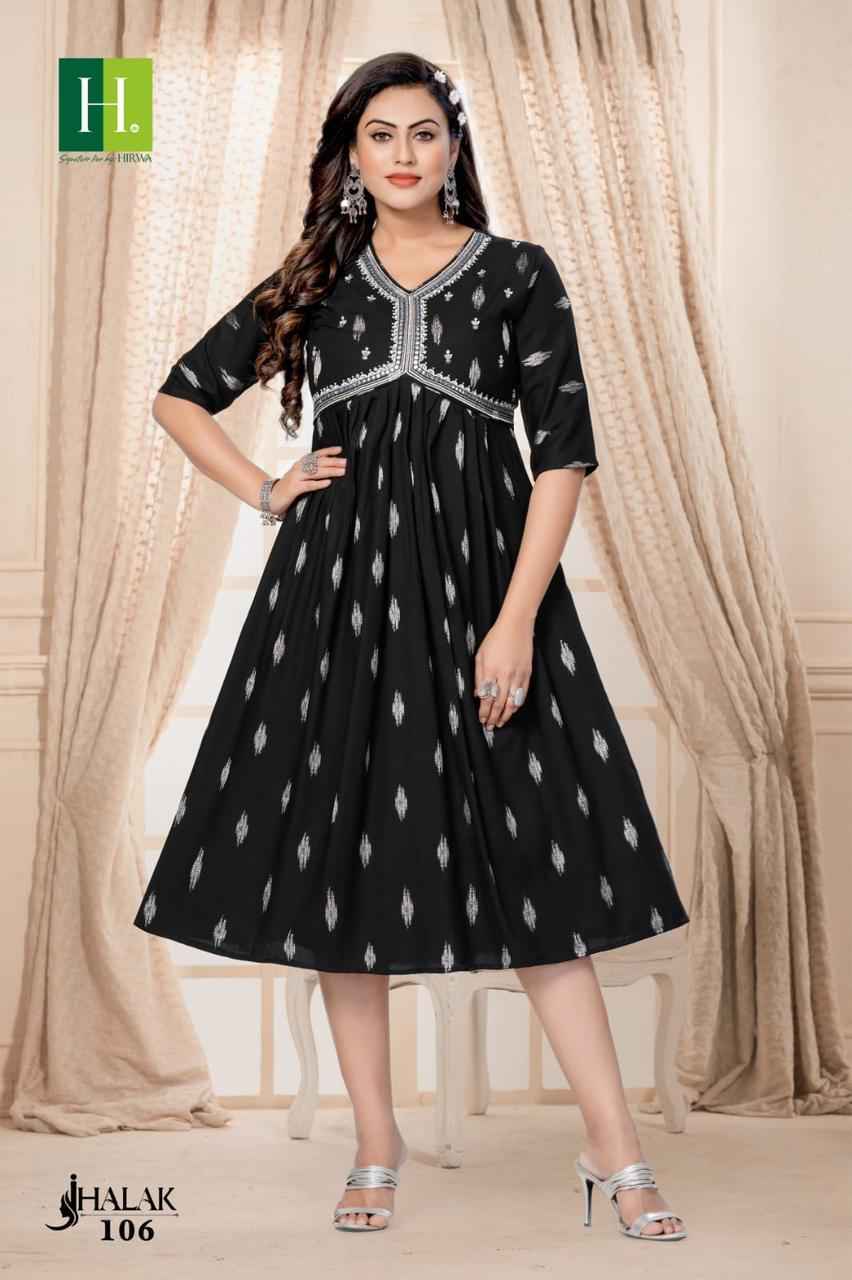 Hirwa Jhalak Rayon Kurti 6 pcs Catalogue
