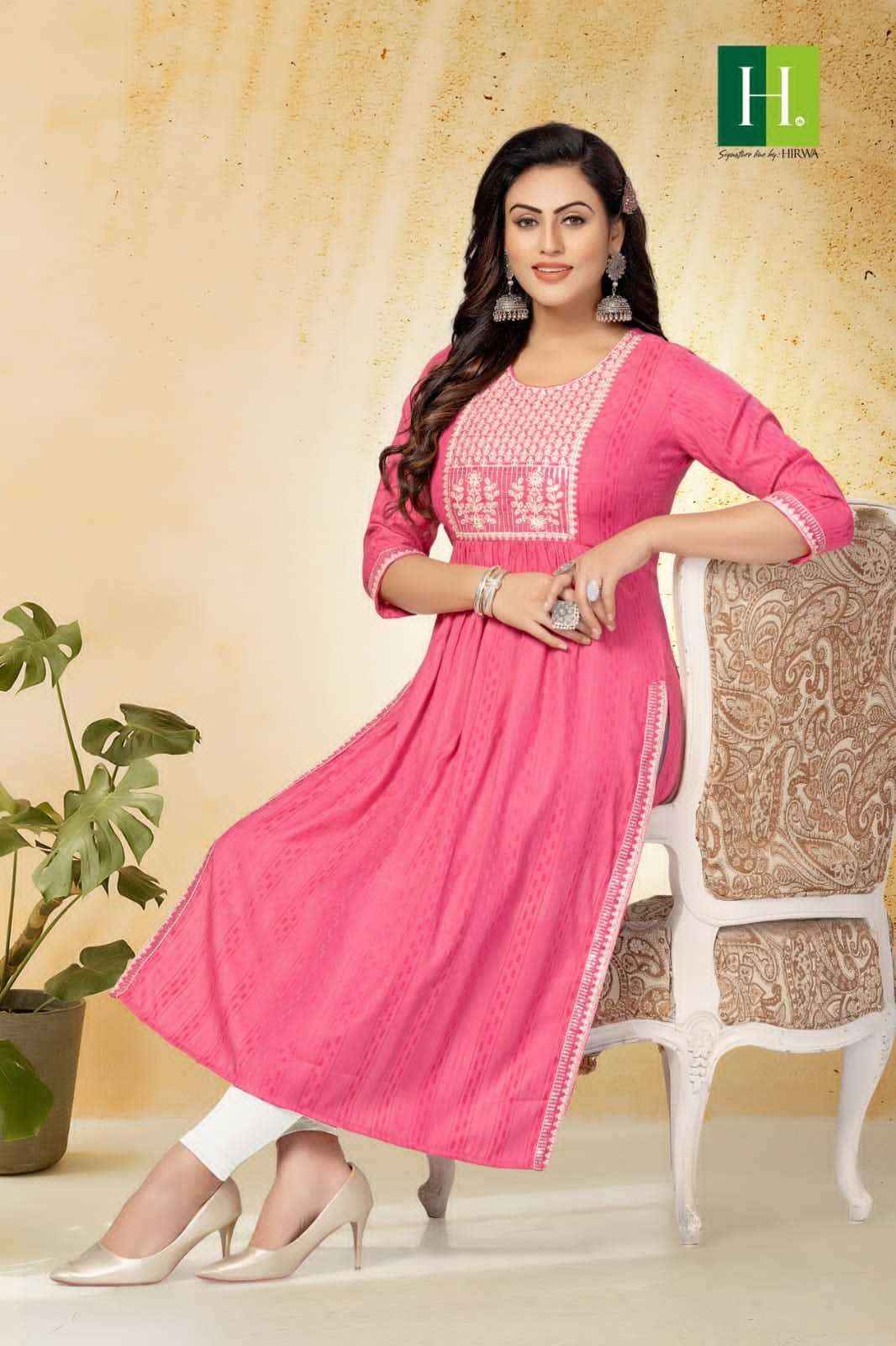 Hirwa Naira Vol 4 Viscose Rayon Kurti 7 pcs Catalogue