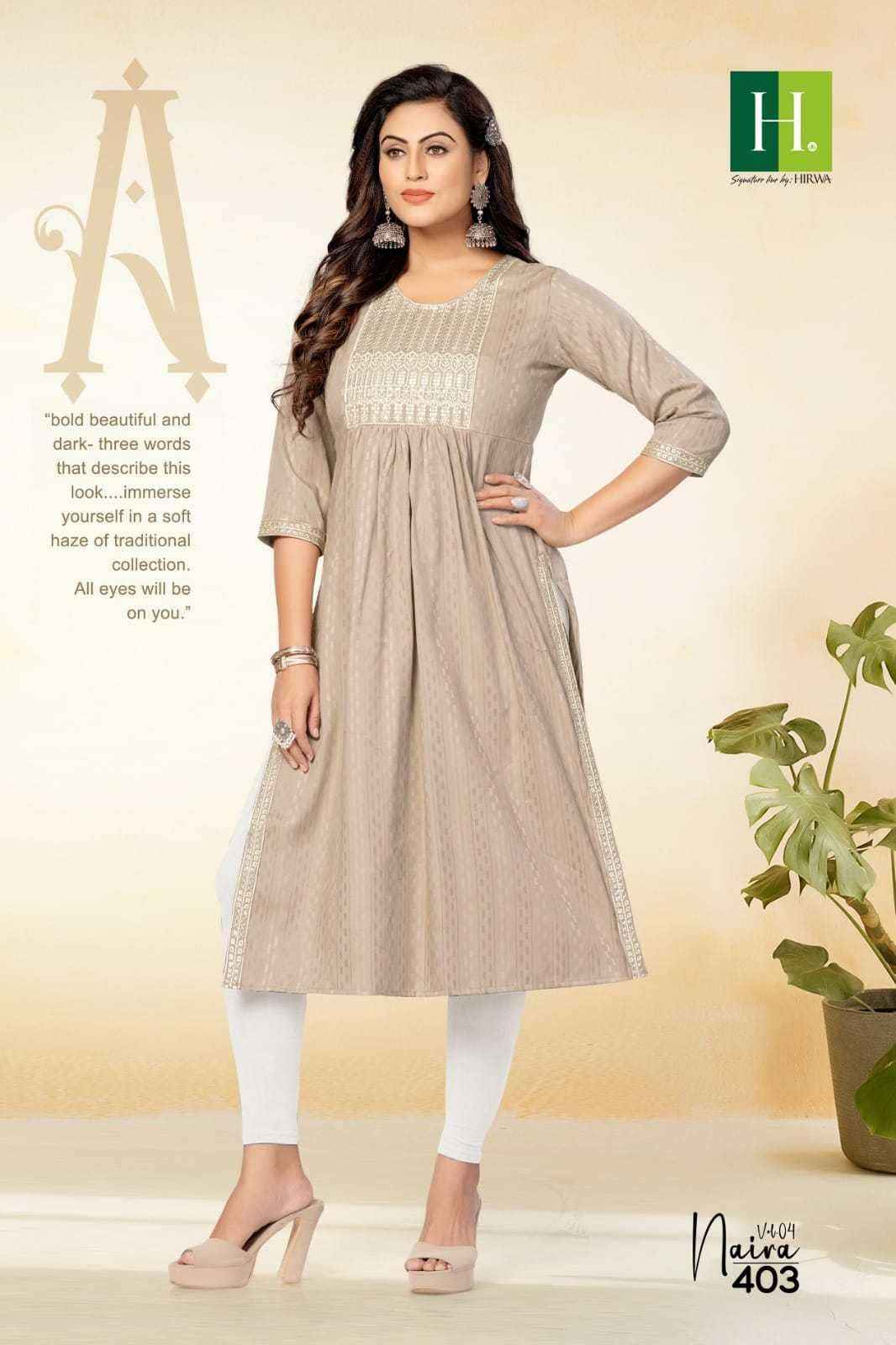 Hirwa Naira Vol 4 Viscose Rayon Kurti 7 pcs Catalogue