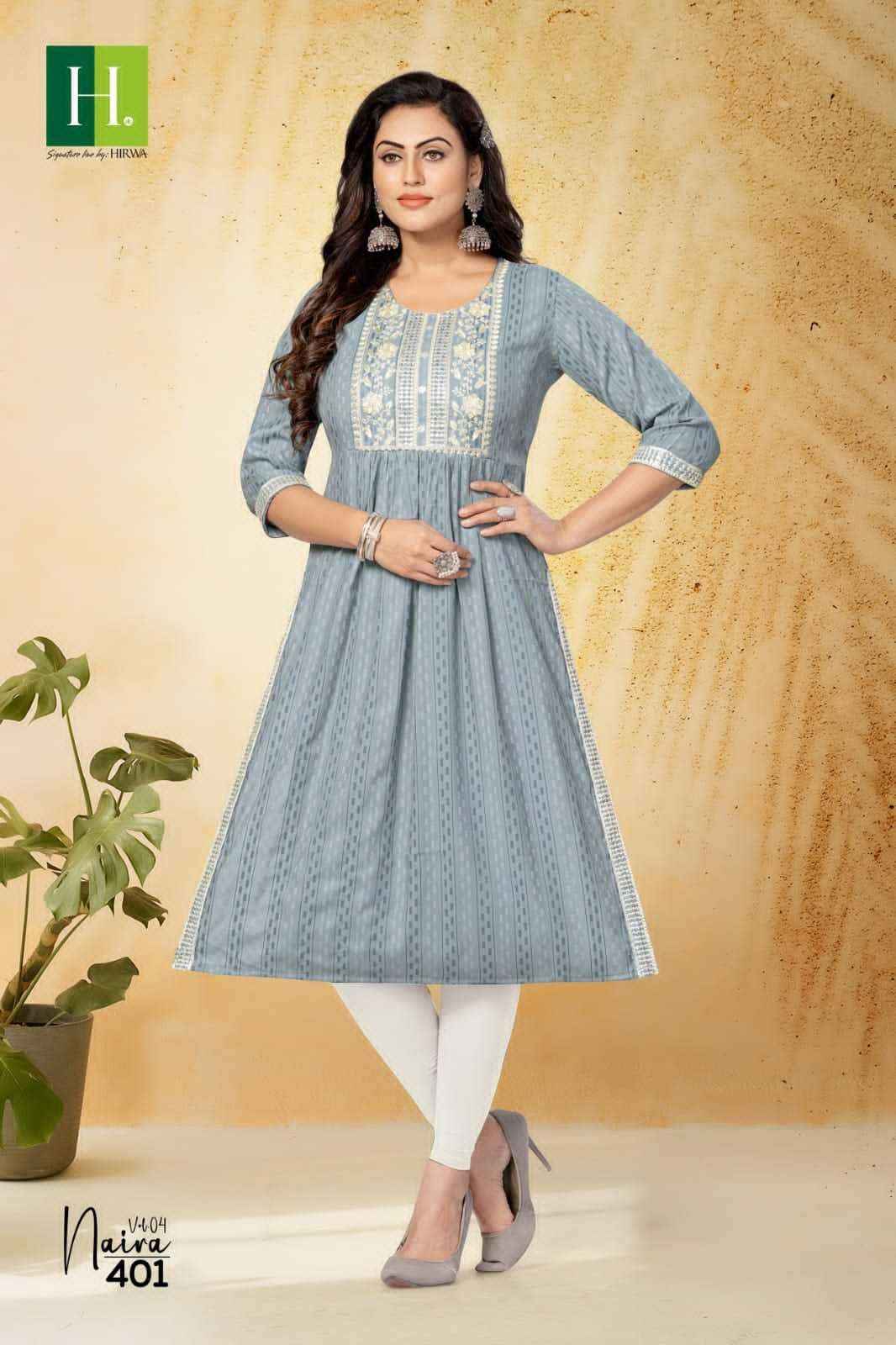 Hirwa Naira Vol 4 Viscose Rayon Kurti 7 pcs Catalogue