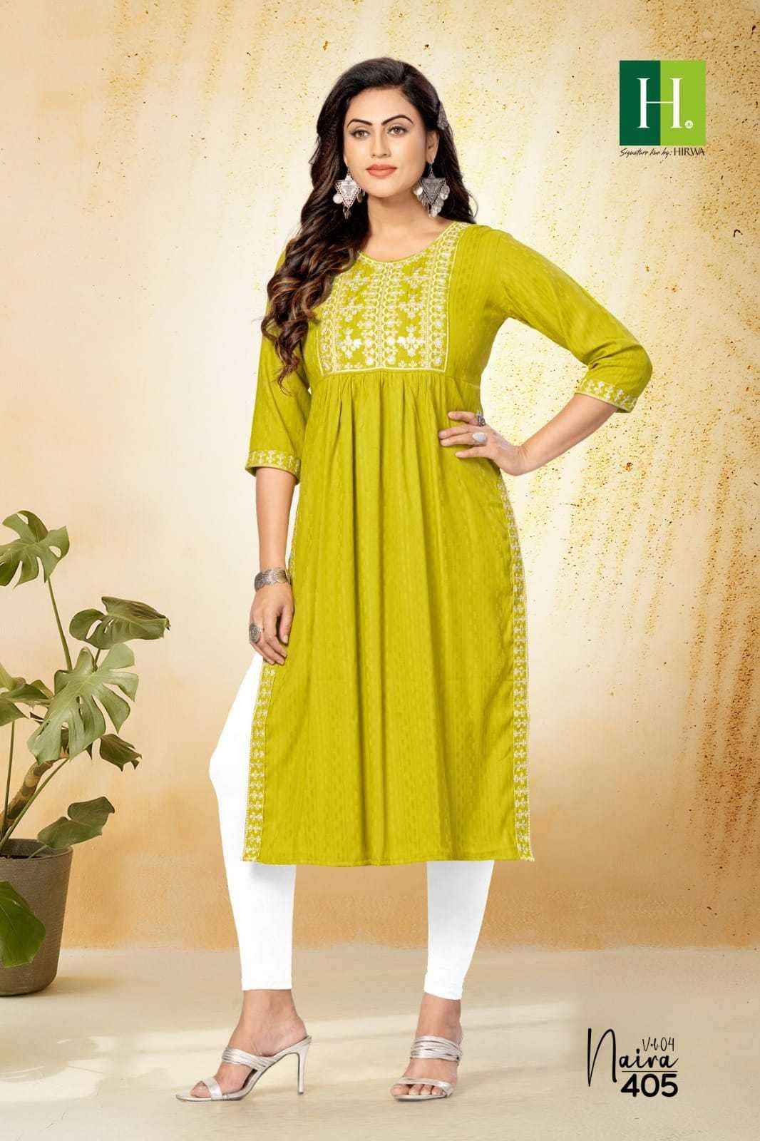 Hirwa Naira Vol 4 Viscose Rayon Kurti 7 pcs Catalogue