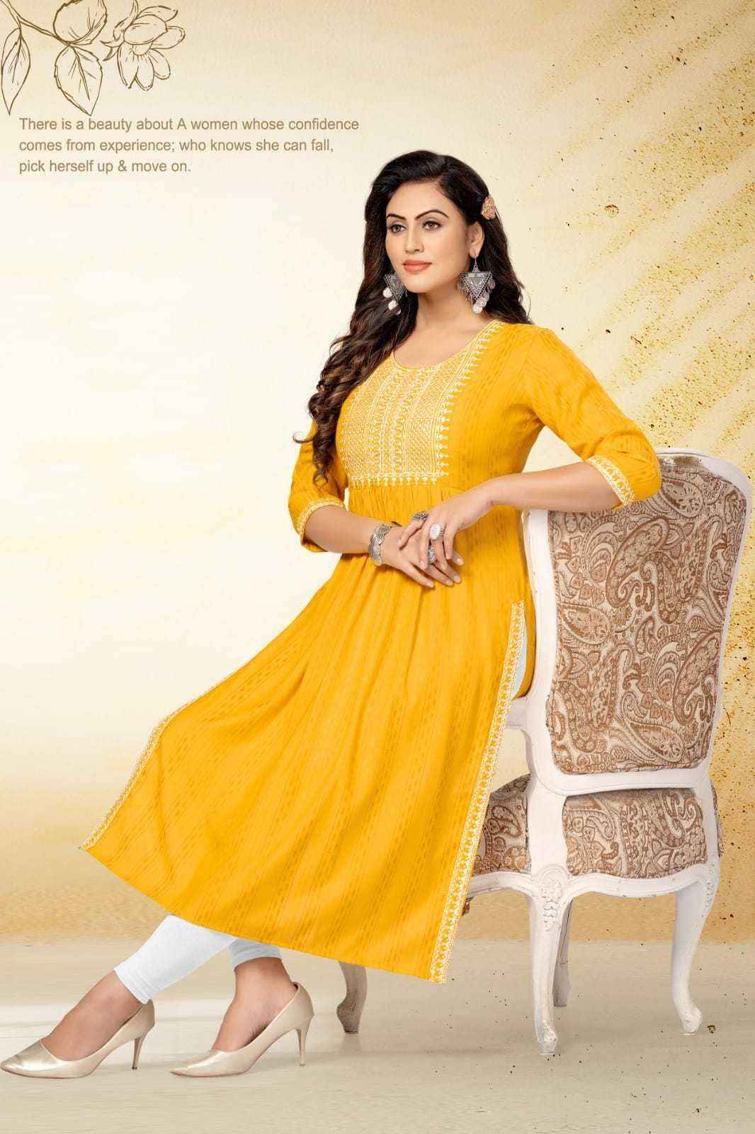 Hirwa Naira Vol 4 Viscose Rayon Kurti 7 pcs Catalogue