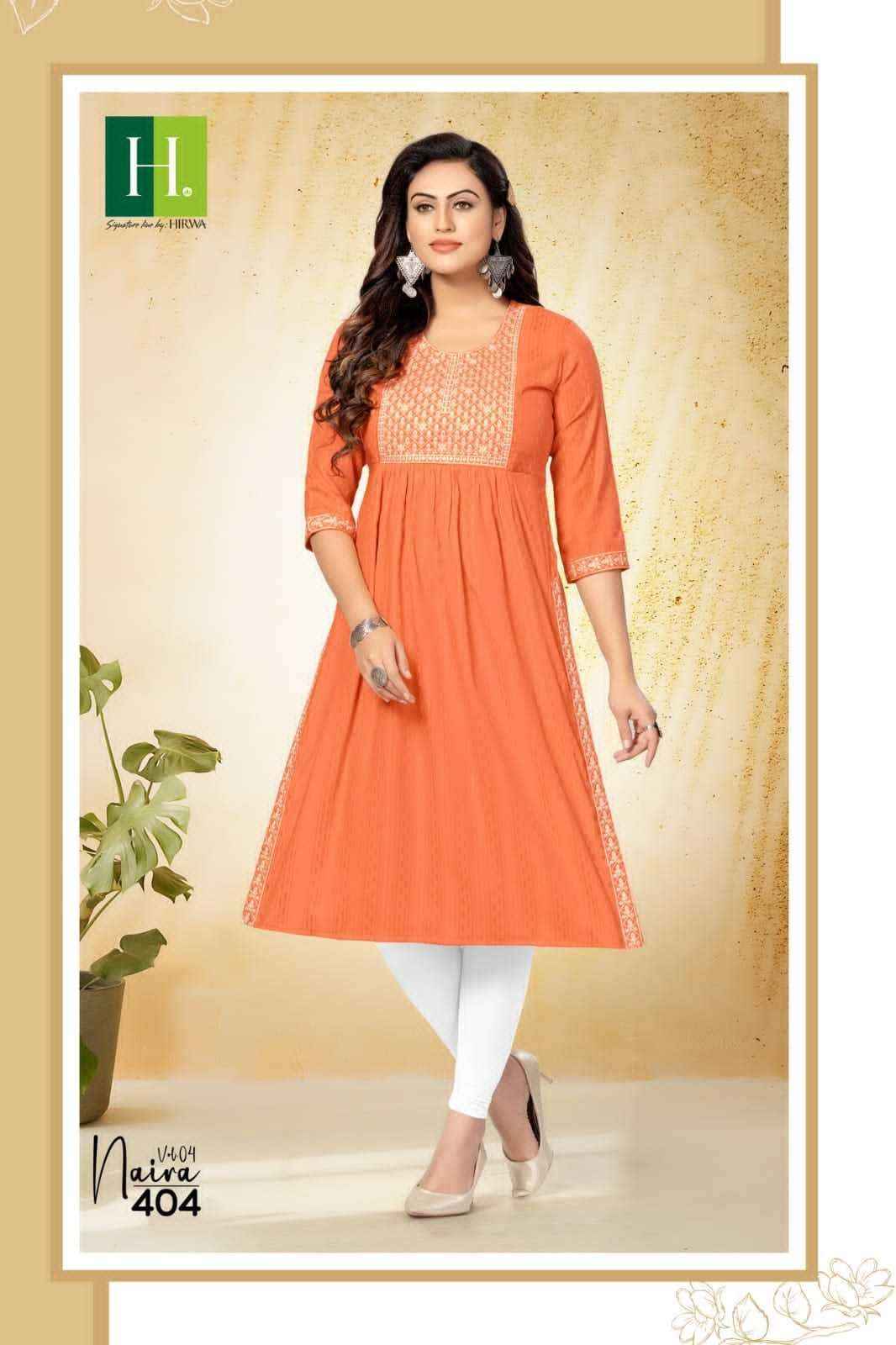 Hirwa Naira Vol 4 Viscose Rayon Kurti 7 pcs Catalogue