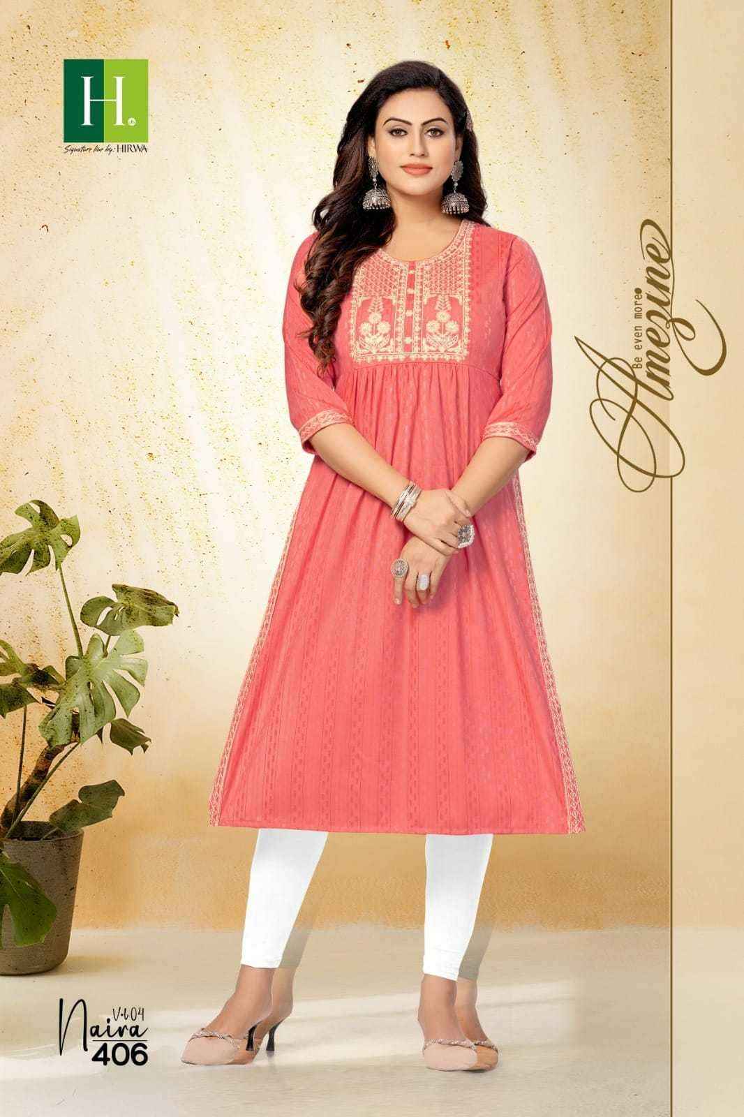 Hirwa Naira Vol 4 Viscose Rayon Kurti 7 pcs Catalogue