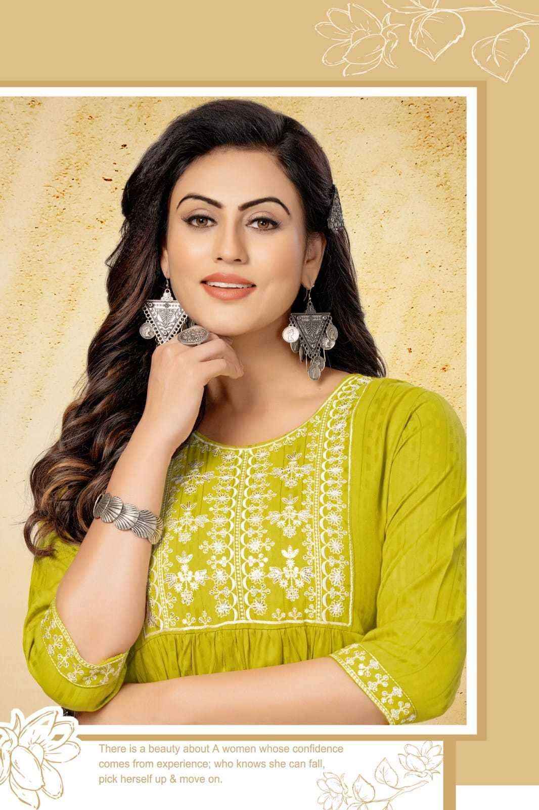 Hirwa Naira Vol 4 Viscose Rayon Kurti 7 pcs Catalogue