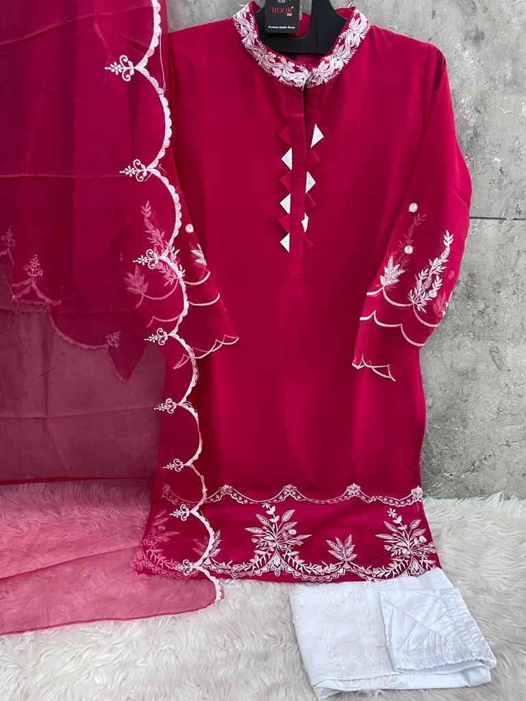 Hoor Tex Hf 21 Readymade Georgette Dress 6 pcs Catalogue