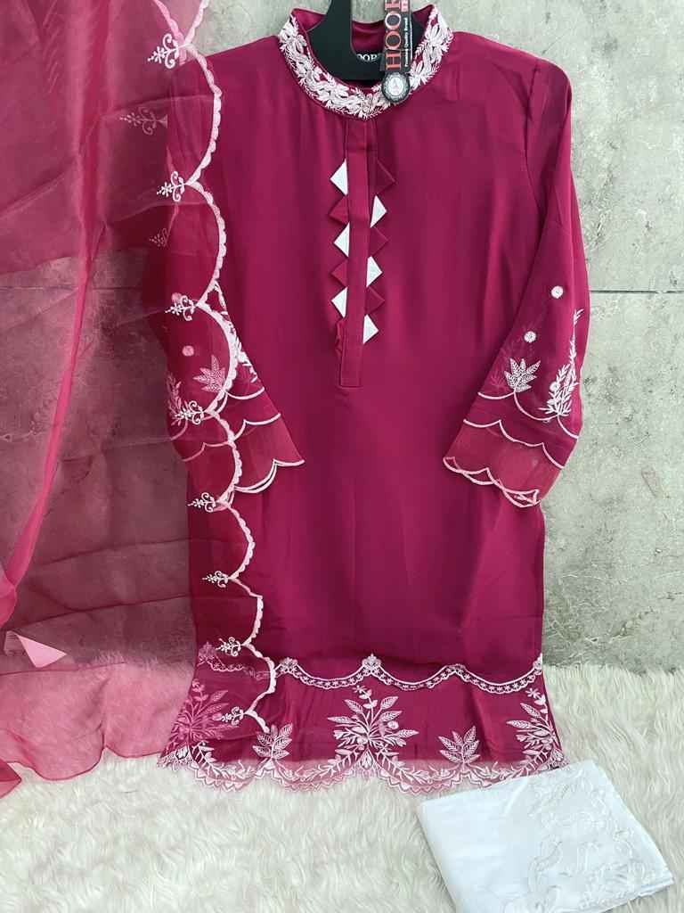 Hoor Tex Hf 21 Readymade Georgette Dress 6 pcs Catalogue