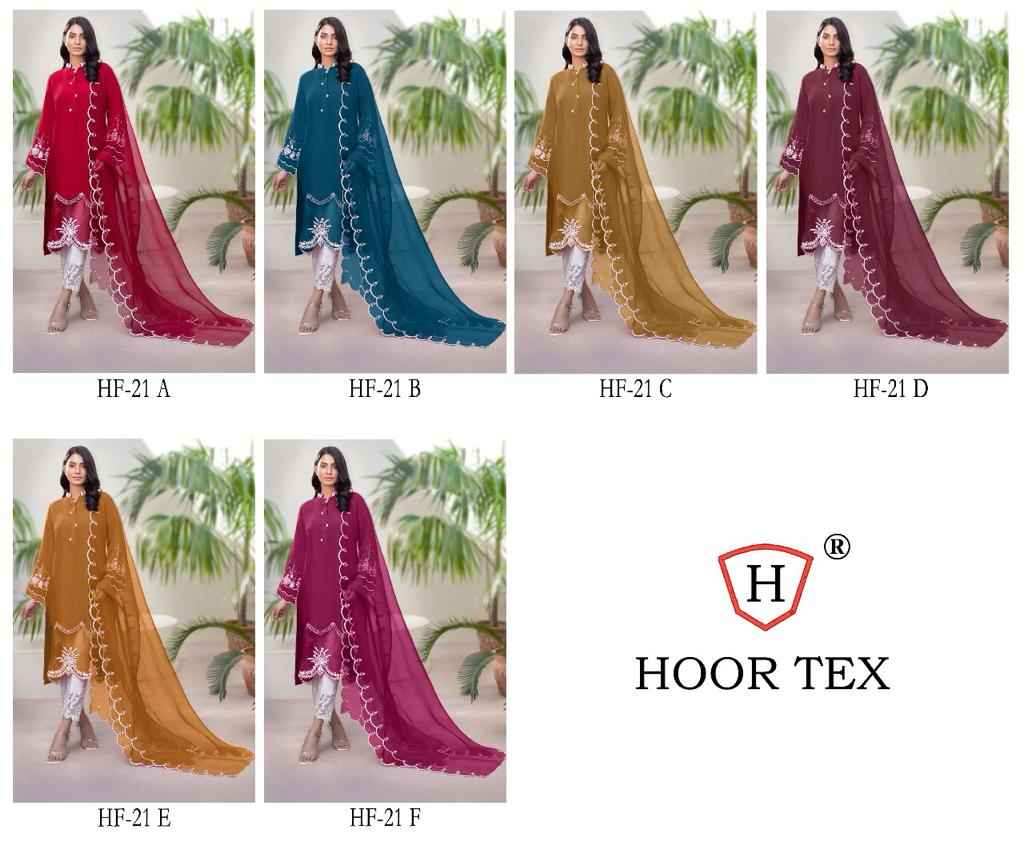 Hoor Tex Hf 21 Readymade Georgette Dress 6 pcs Catalogue