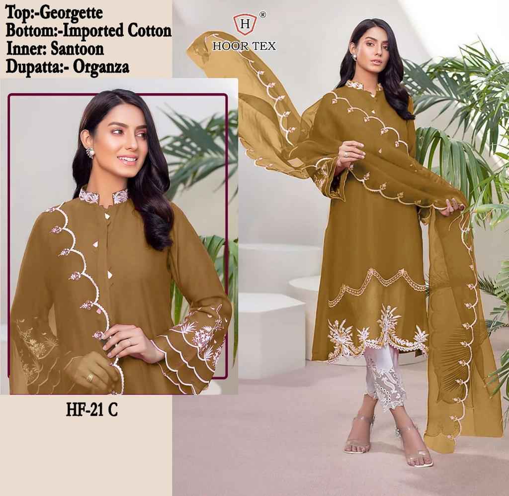 Hoor Tex Hf 21 Readymade Georgette Dress 6 pcs Catalogue