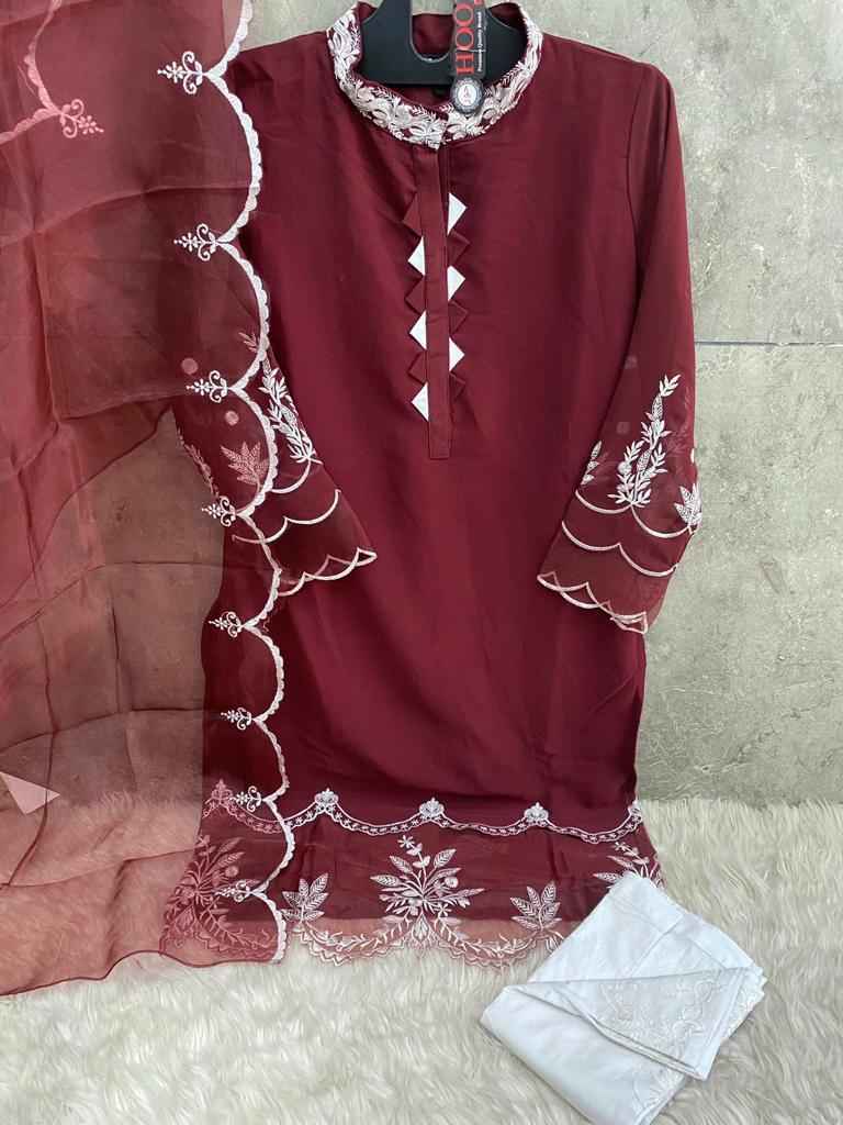 Hoor Tex Hf 21 Readymade Georgette Dress 6 pcs Catalogue