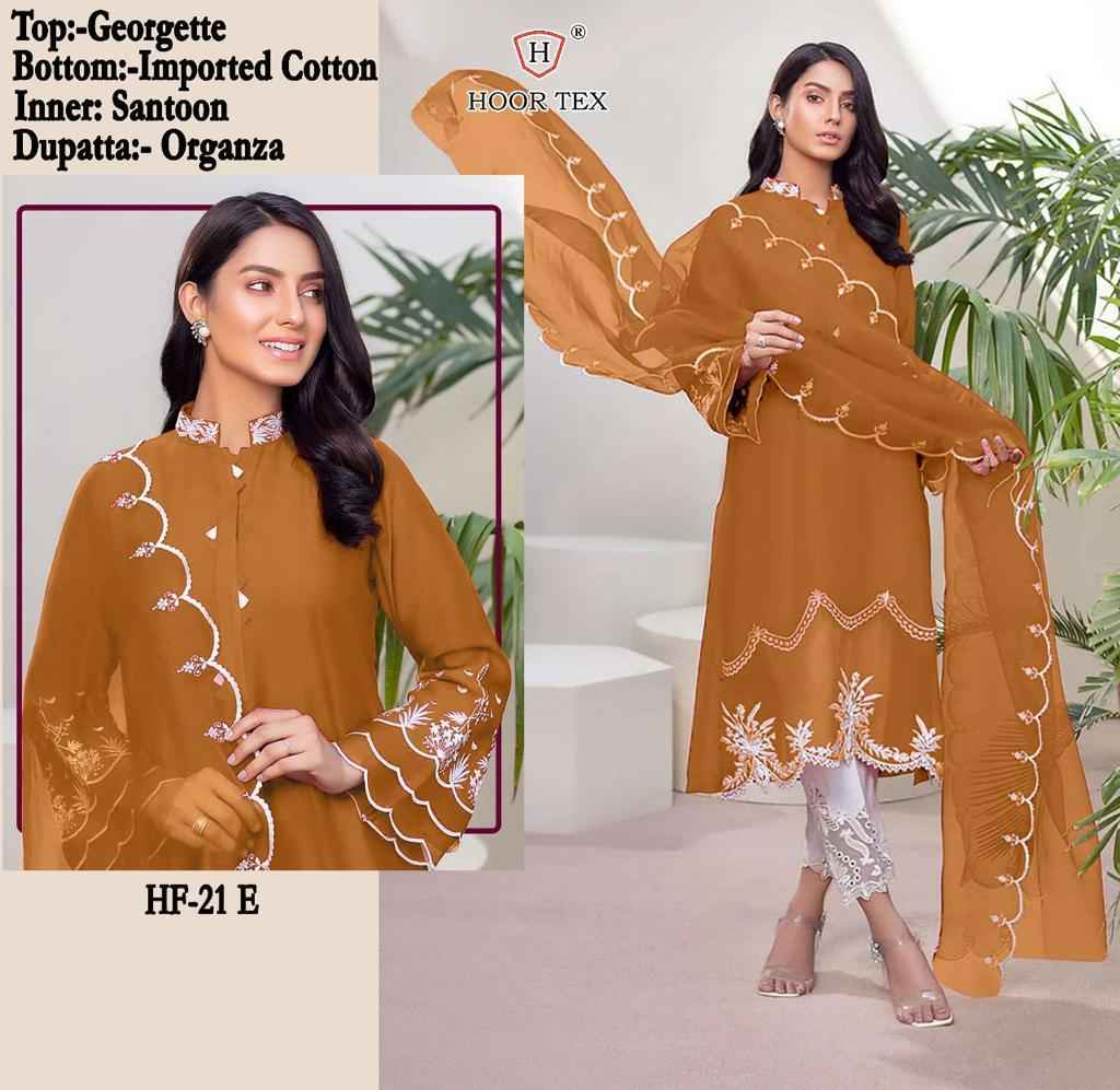 Hoor Tex Hf 21 Readymade Georgette Dress 6 pcs Catalogue