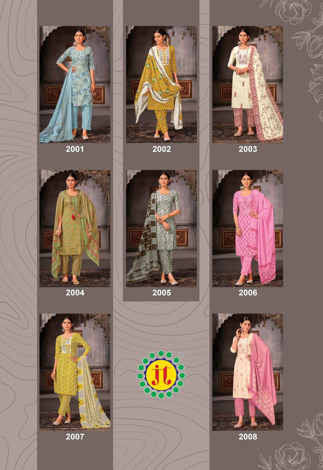 JT Amee Vol 2 Lawn Cotton Kurti Combo 8 pcs Catalogue
