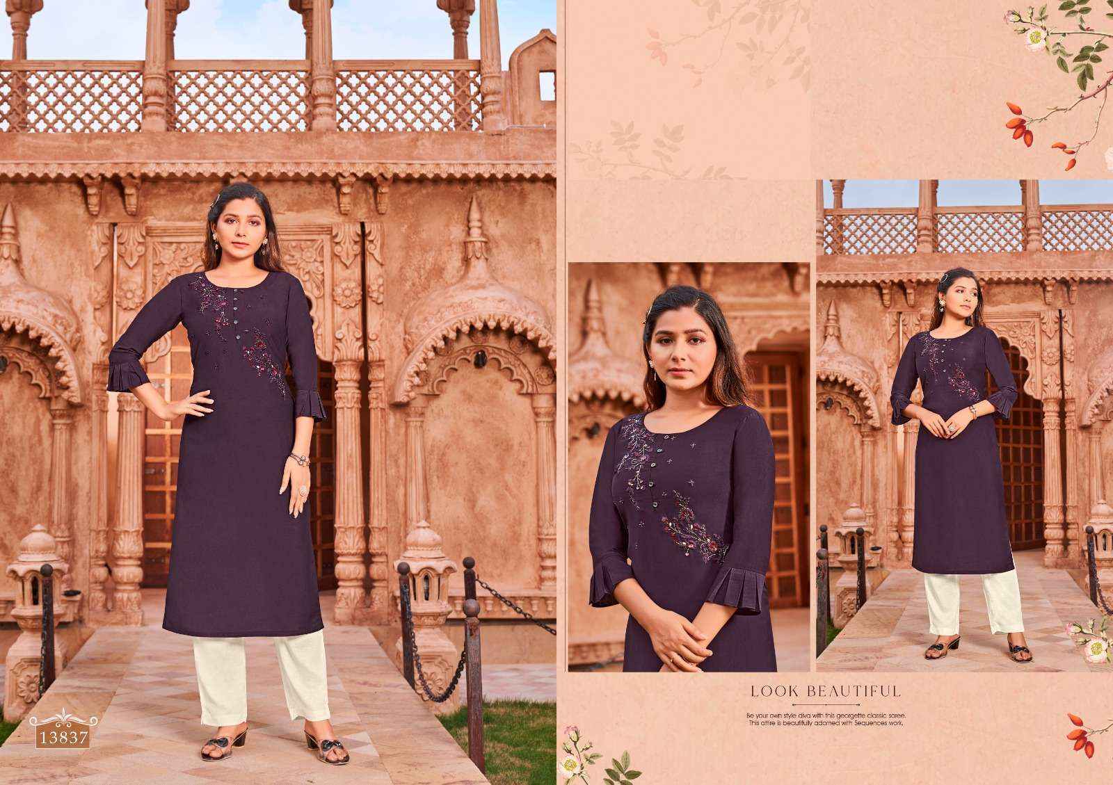 Kalaroop Octavia Vol 14 Parampara Silk Kurti 6 pcs Catalogue