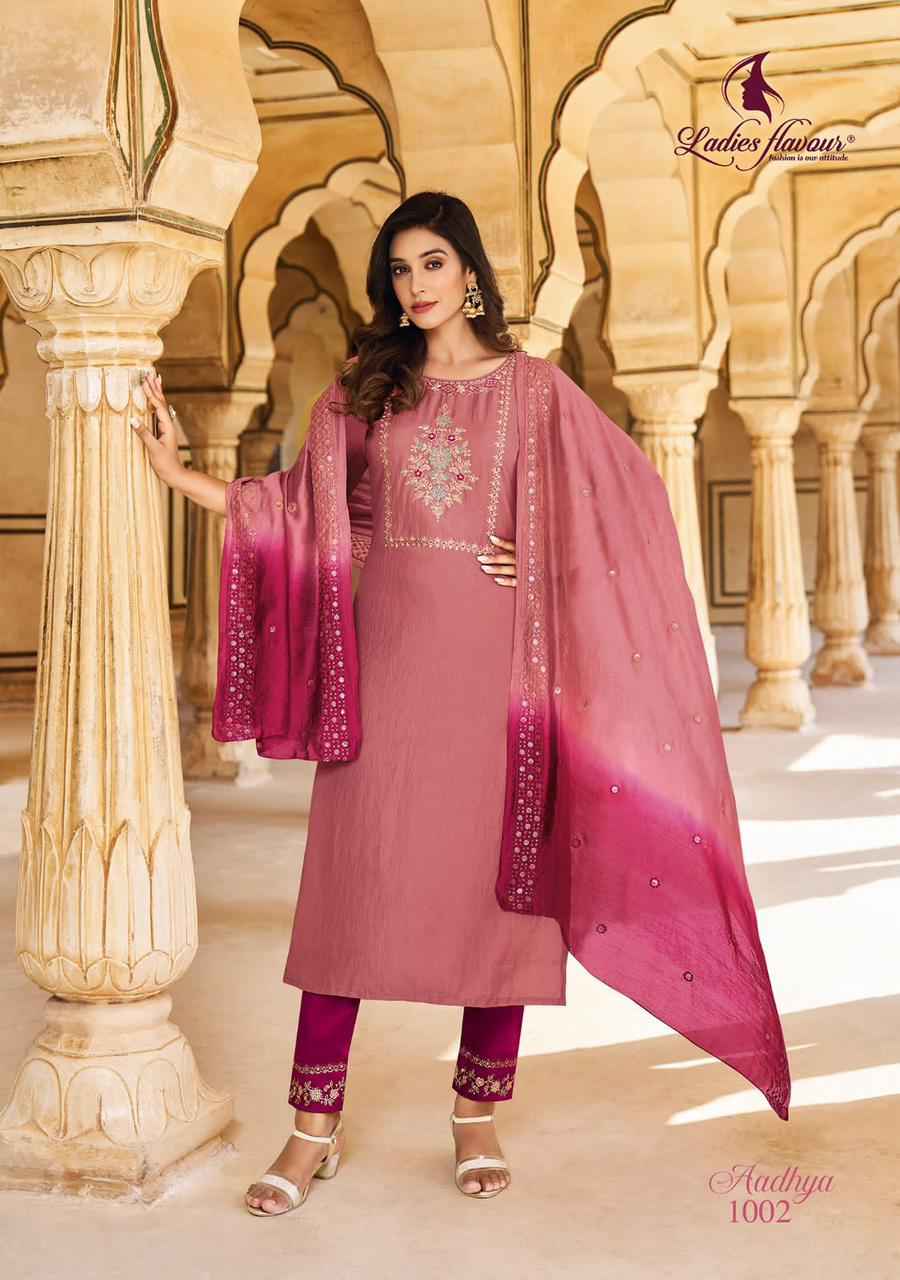 Ladies Flavour Aadhya Chinon Kurti Combo 6 pcs Catalogue
