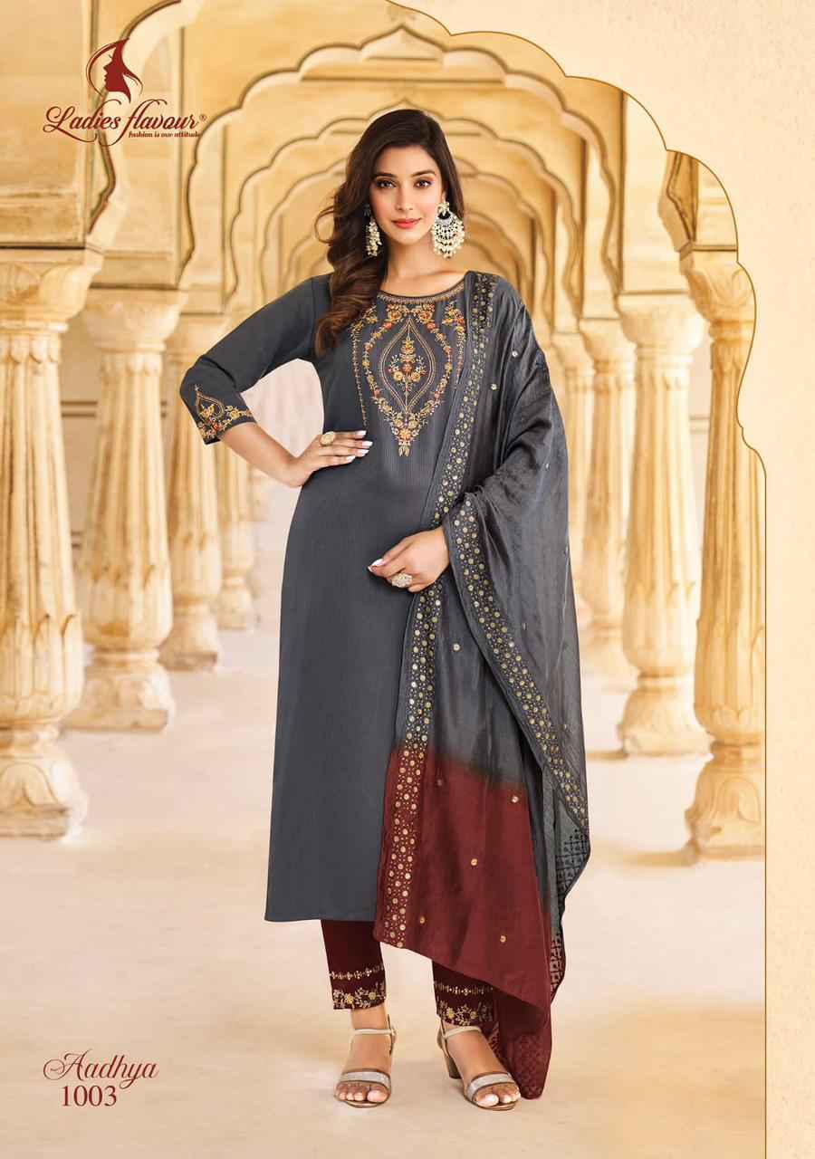Ladies Flavour Aadhya Chinon Kurti Combo 6 pcs Catalogue