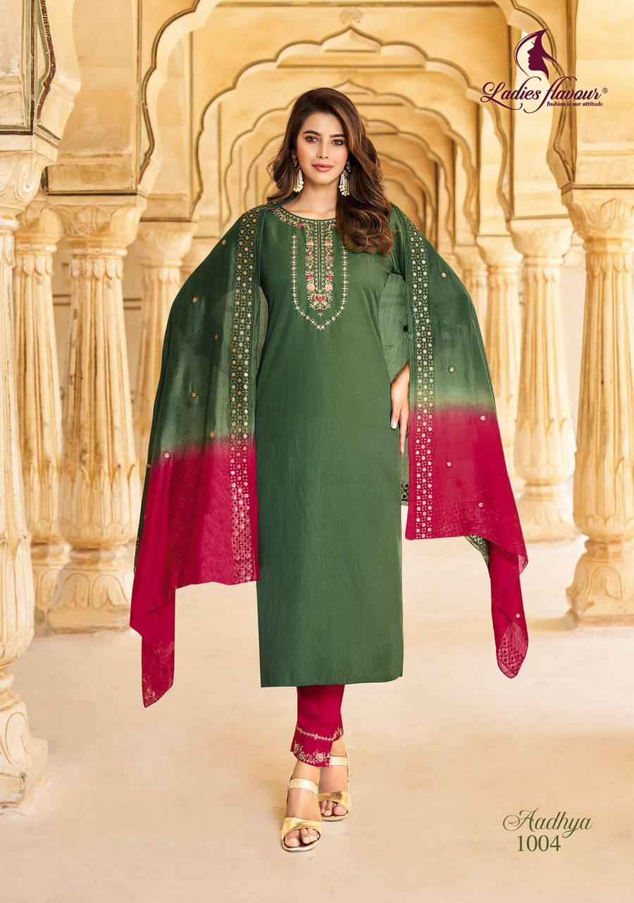 Ladies Flavour Aadhya Chinon Kurti Combo 6 pcs Catalogue