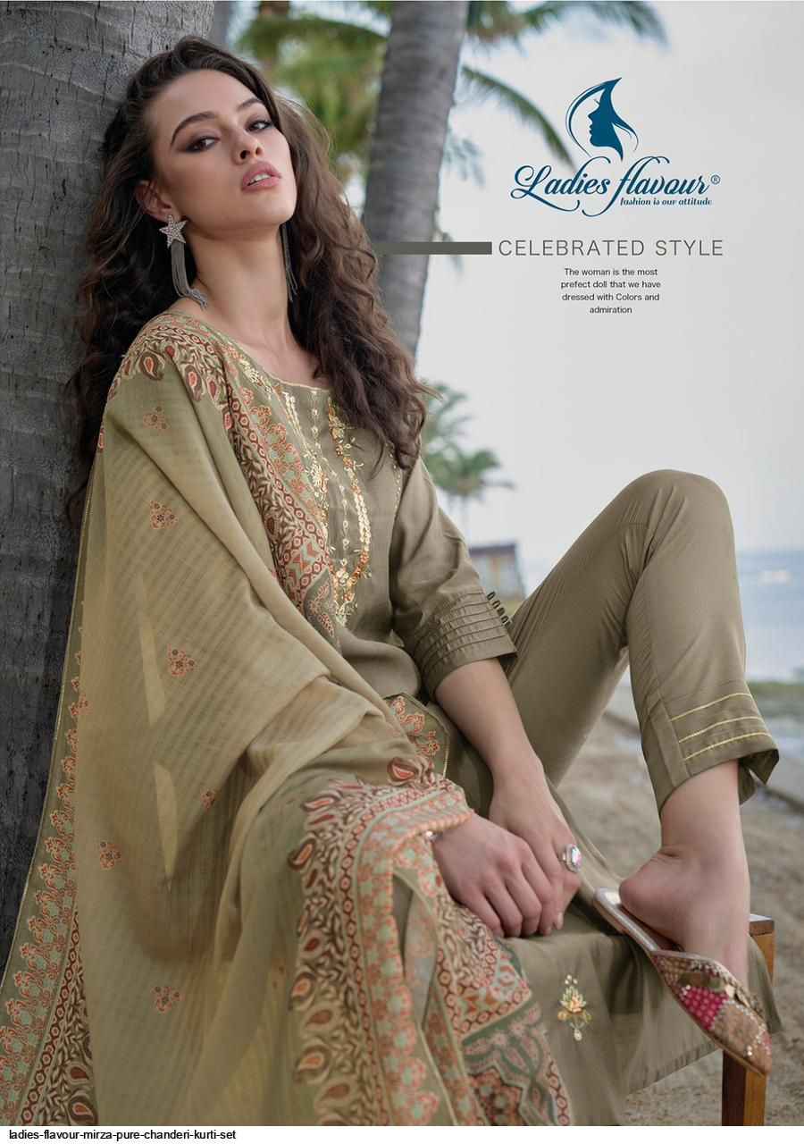 Ladies Flavour Mirza Chanderi Kurti Combo 6 pcs Catalogue