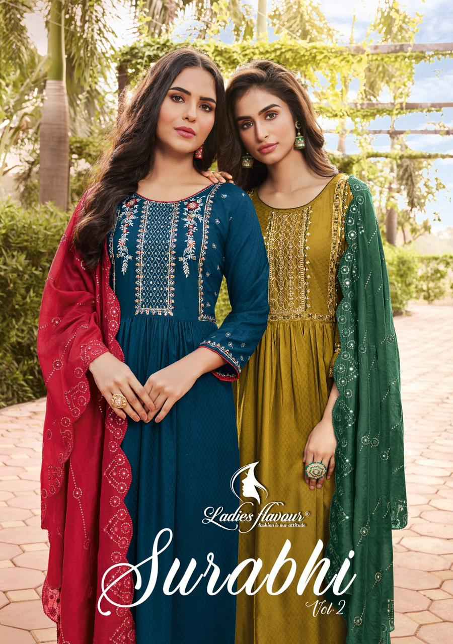 Ladies Flavour Surabhi Vol 2 Rayon Kurti Combo 6 pcs Catalogue