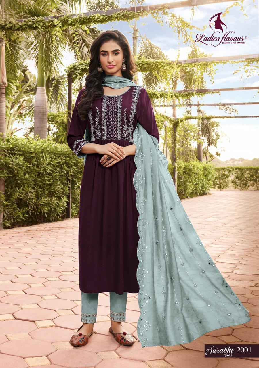Ladies Flavour Surabhi Vol 2 Rayon Kurti Combo 6 pcs Catalogue