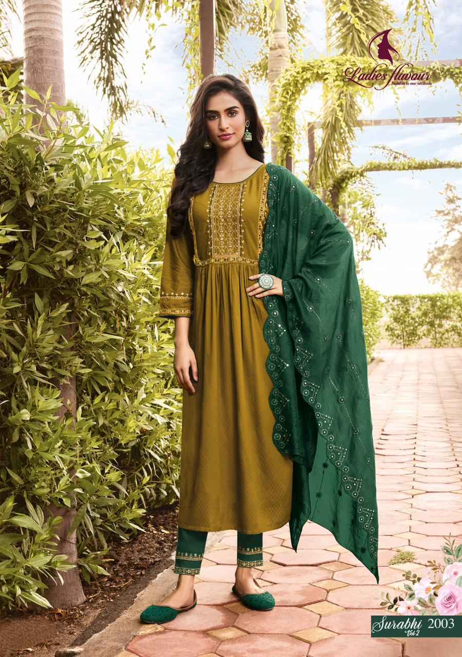 Ladies Flavour Surabhi Vol 2 Rayon Kurti Combo 6 pcs Catalogue