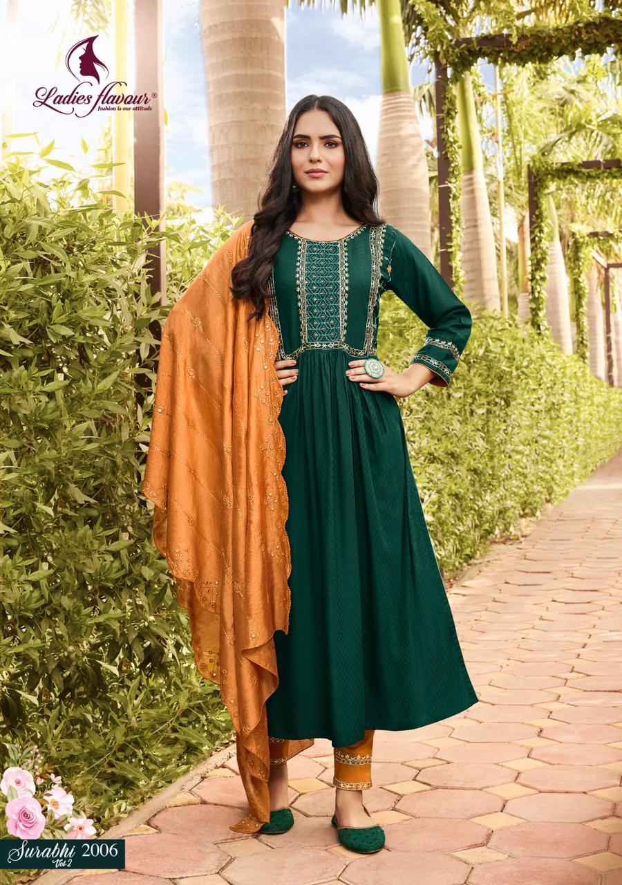 Ladies Flavour Surabhi Vol 2 Rayon Kurti Combo 6 pcs Catalogue