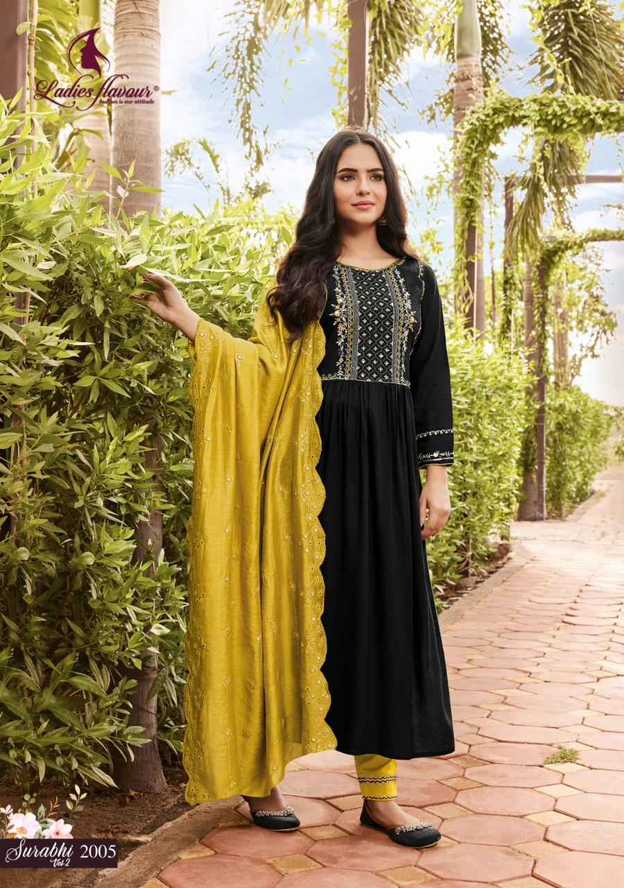 Ladies Flavour Surabhi Vol 2 Rayon Kurti Combo 6 pcs Catalogue