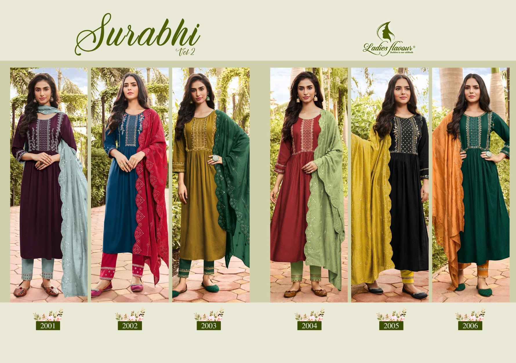 Ladies Flavour Surabhi Vol 2 Rayon Kurti Combo 6 pcs Catalogue