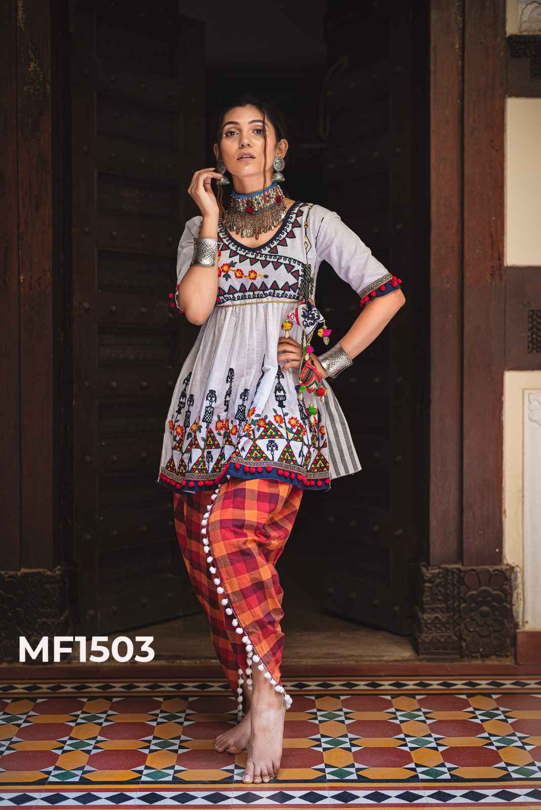 Mesmora Kath Putali Khadi Kedia Top With Pant 10 pcs Catalogue