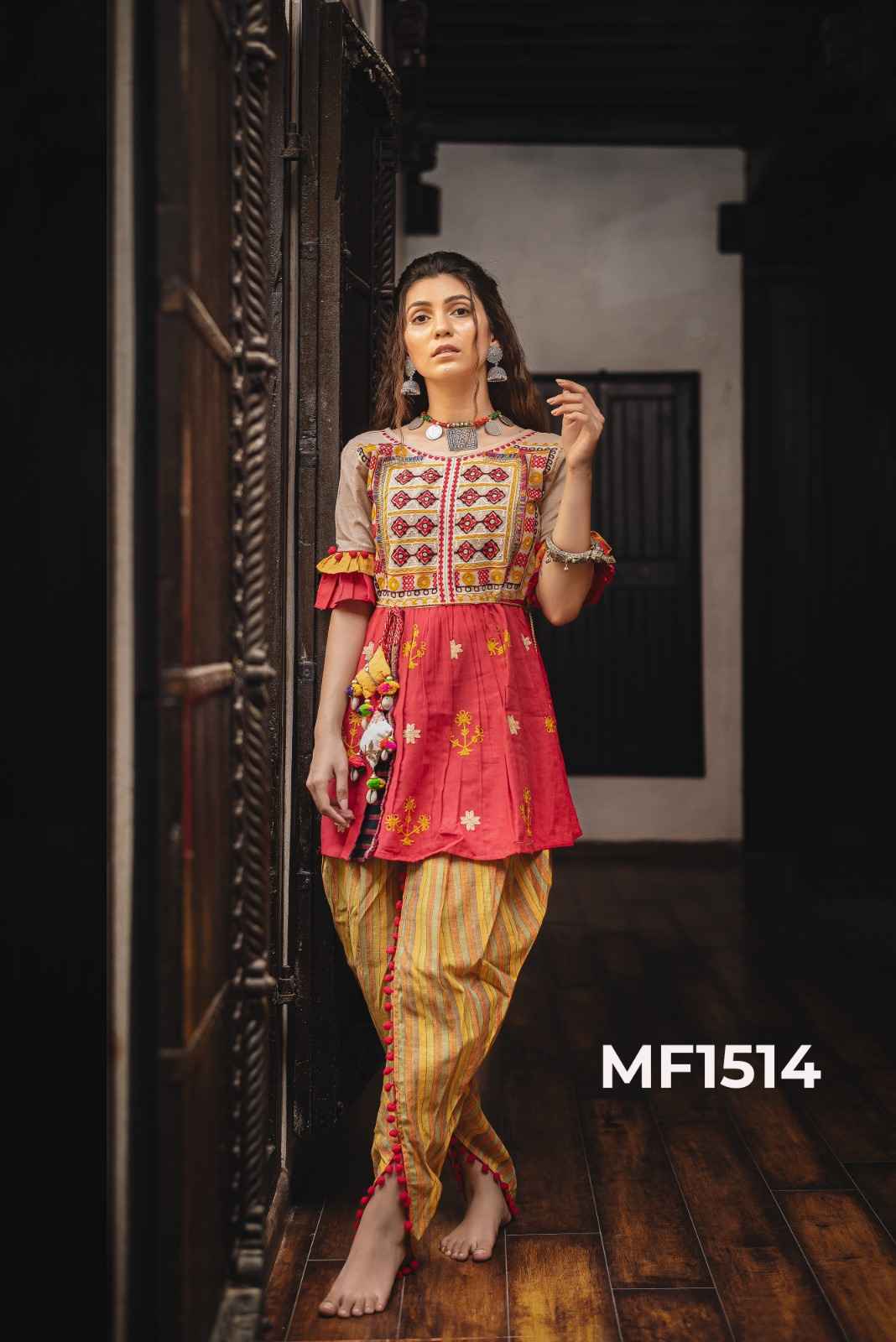 Mesmora Kath Putali Khadi Kedia Top With Pant 10 pcs Catalogue