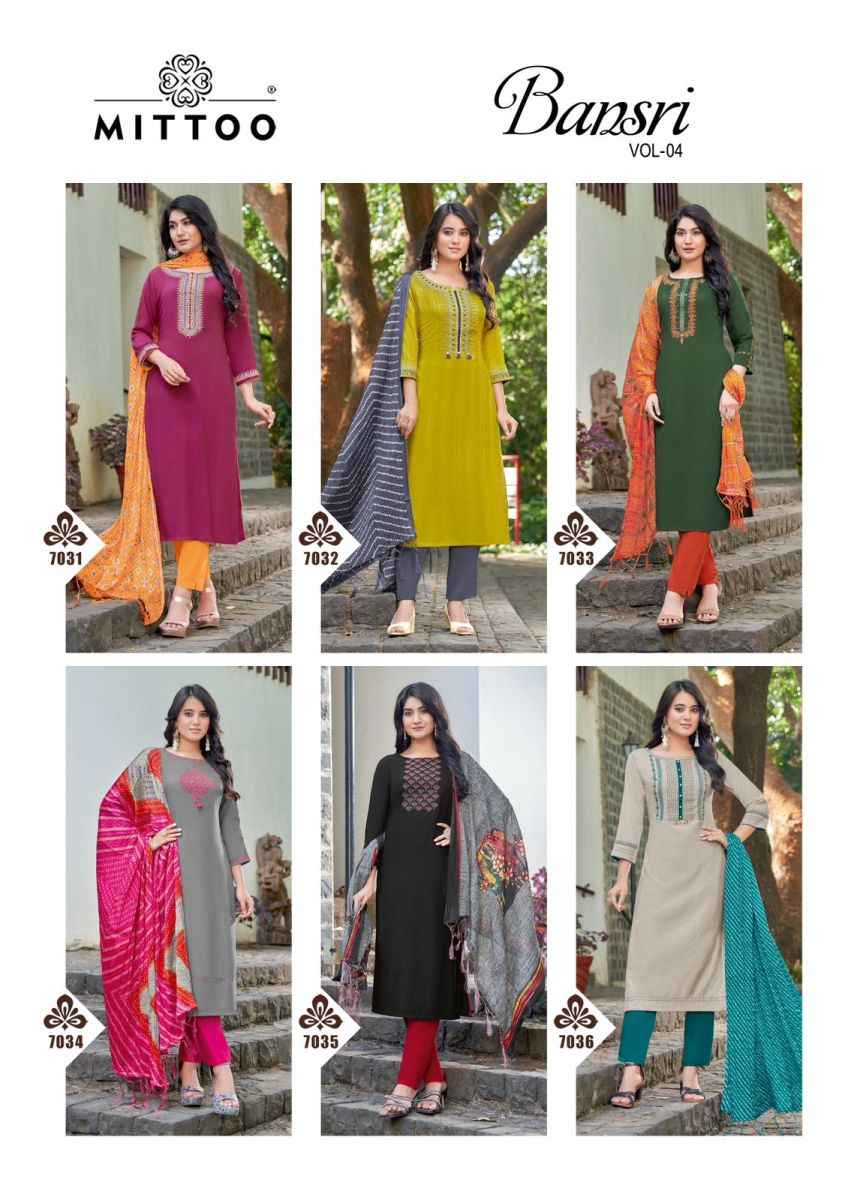 Mittoo Bansri Vol 4 Cotton Kurti Combo 6 pcs Catalogue