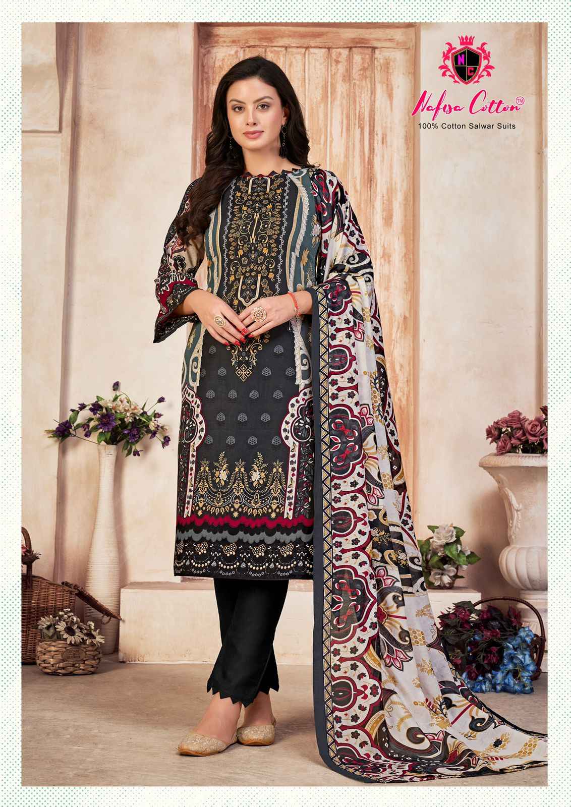 100% Cotton Churidar Salwar Suit Dress Material for Women