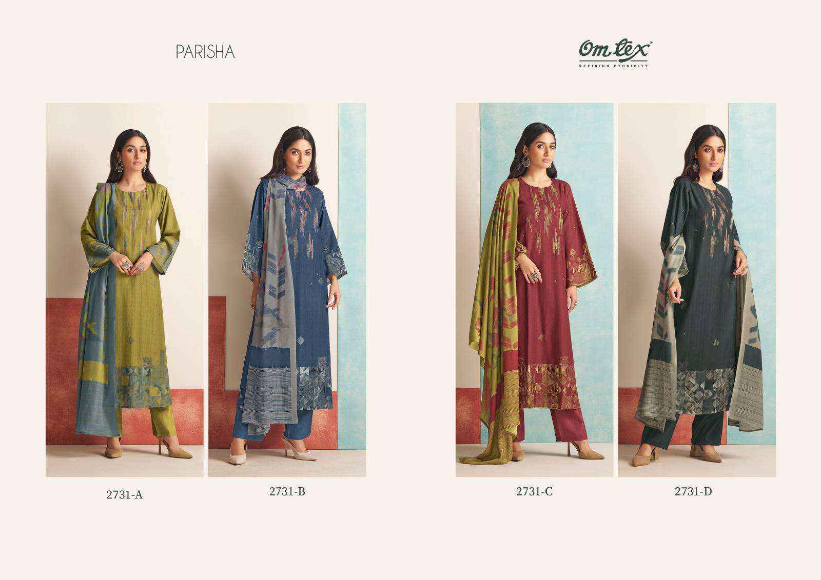 Omtex Parisha Pashmina Dress Material 4 pcs Catalogue