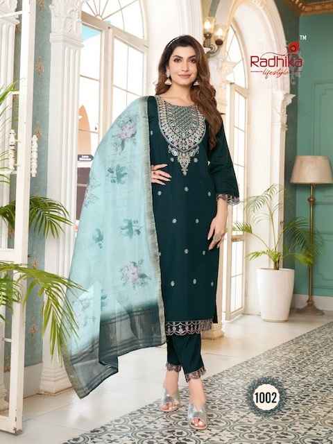 Radhika Lifestyle Kasturi Vol 1 Roman Silk Kurti Combo 6 pcs Catalogue
