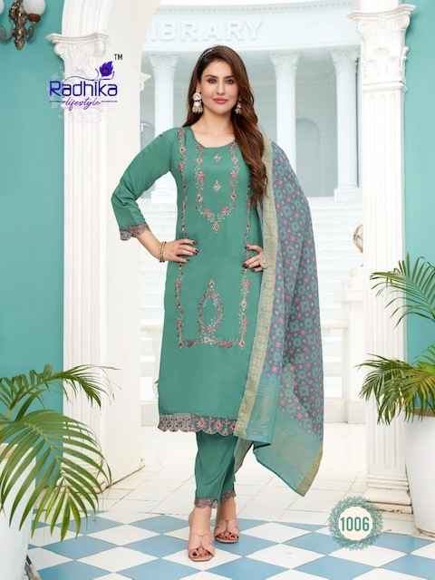 Radhika Lifestyle Kasturi Vol 1 Roman Silk Kurti Combo 6 pcs Catalogue